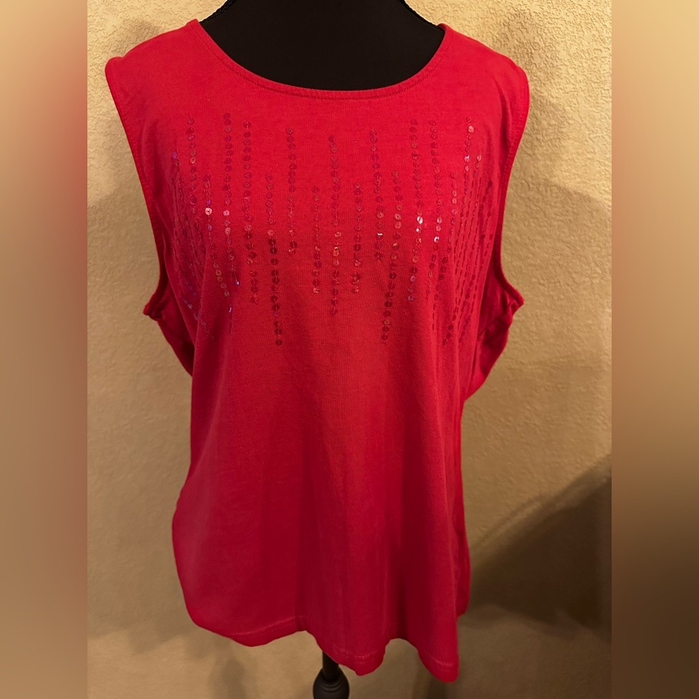 Croft & Barrow Red Sequin Tank Top for casual or dress.